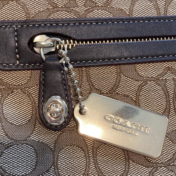 Coach Signature Print Canvas Satchel - Picture 11 of 12